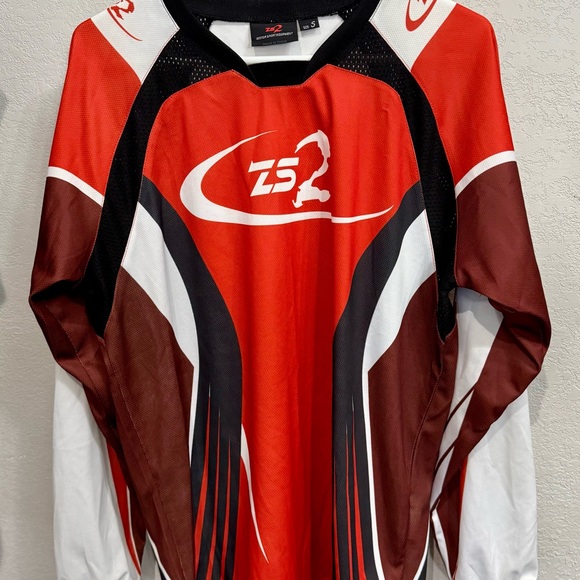 Other - Vibrant Red and White Motorcycle Jersey